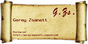Gerey Zsanett névjegykártya